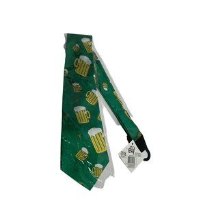 New Irish Mens Necktie Neck Tie St Patricks Patty Day Mug Beer Stein Green